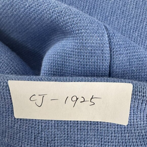 Talbots Sweater Blazer Jacket Large Blue Solid Cotton Blend Academia NWT CJ-1925 - Picture 2 of 10